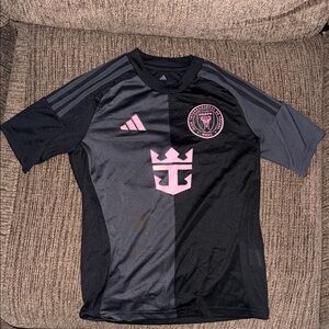 Adidas Kids Black and Pink Messi MLS Jersey